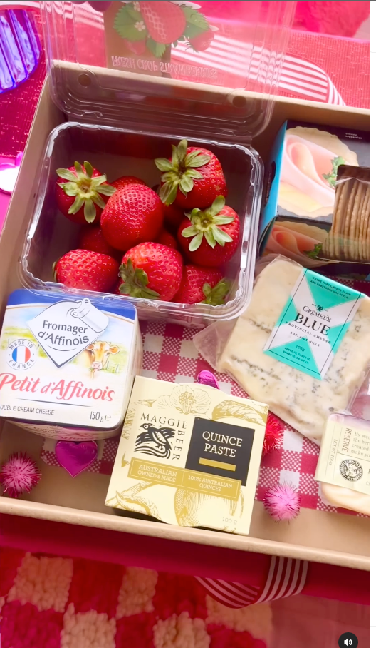 Strawberry fields. Cheese grazing board for  2 -4 people. $80